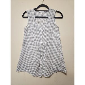 Banana Republic Cotton Sleeveless Blouse White Floral‎ Size Small